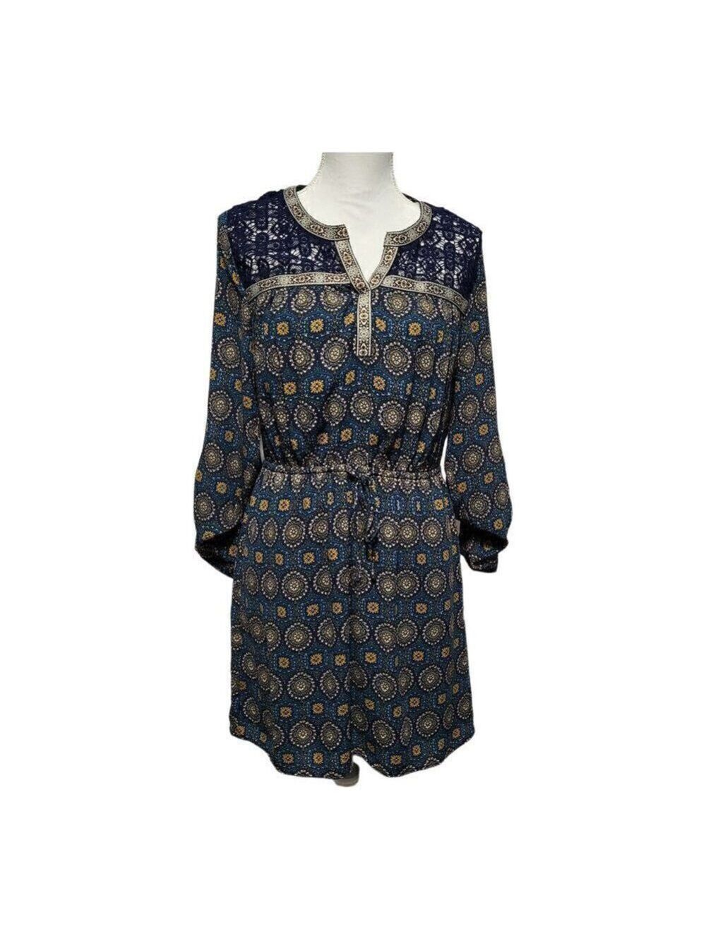 Daniel Rainn Multicolor Boho Dress Size Medium Back To School NEW